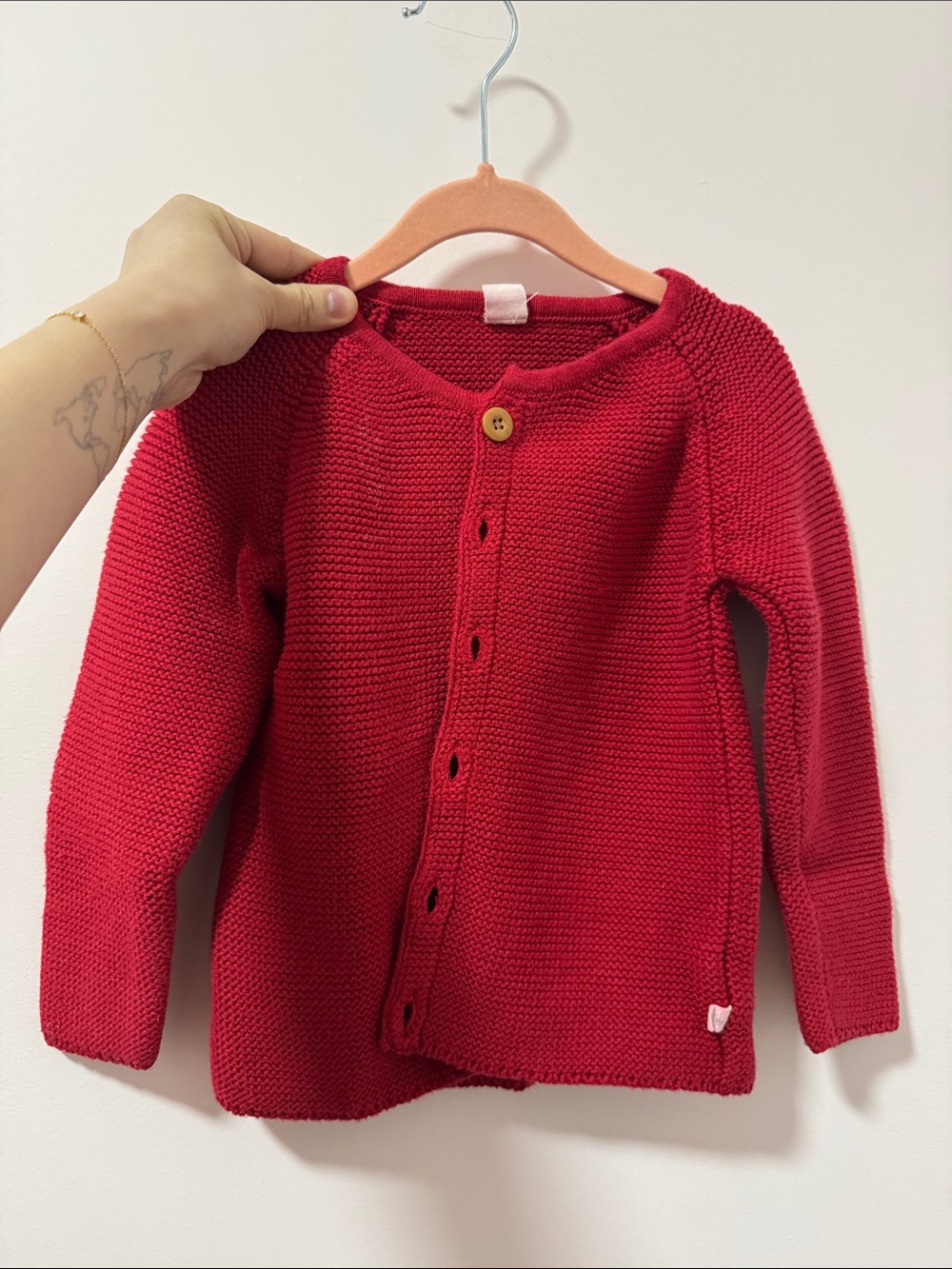 Hallmark Red Knit Kids Cardigan Sweater